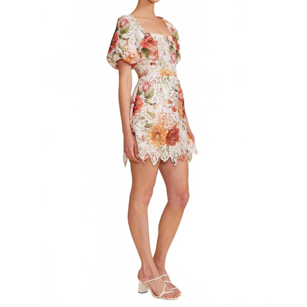 NEW LUCY PARIS bethany mini dress in white multi - Picture 2 of 5